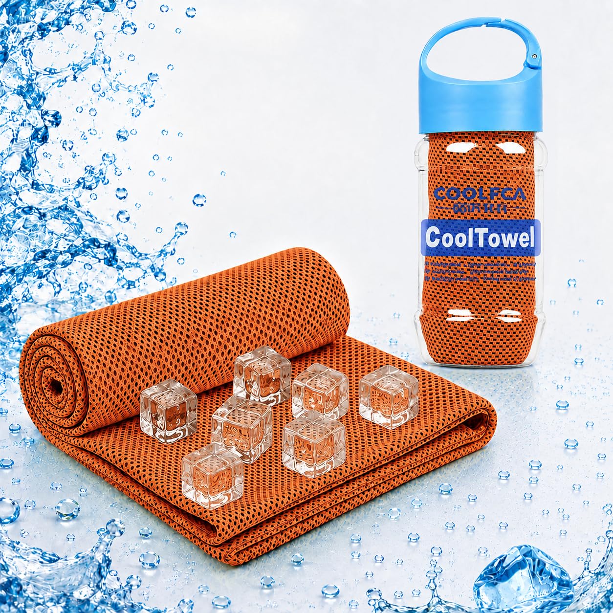 Surcotto Cooling Towel (40"x12"), Cooling Towels for Neck-Orange