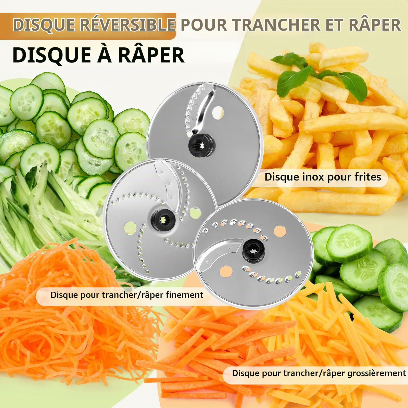 Howork robot de cuisine 1500W,Grande Capacité Robot Multifonction Cuisine, Pour Déchiqueter, Trancher,Hacher, Moudre, Faire des Smoothies, Hacher, Farcir et Faire de la Pâte, Acier Inoxydable Noir