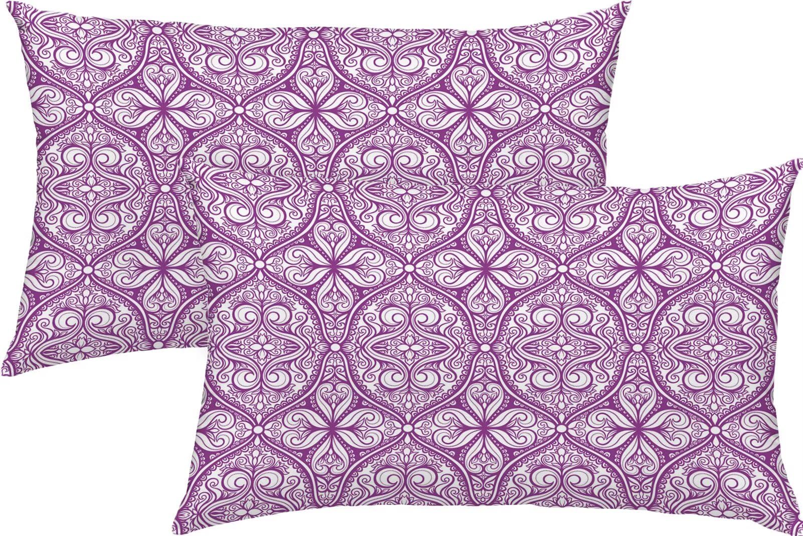 Poszewka na poduszkę 60x80 cm wodoodporna poduszka zewnętrzna fioletowa