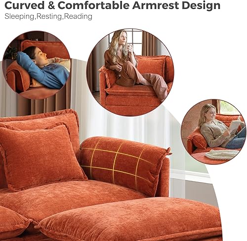 Miniatura 5 de ELUCHANG Sofá modular en forma de U de 153 pulgadas con almohada, sofá de asiento profundo para sala de estar, sofá moderno de 6 asientos con