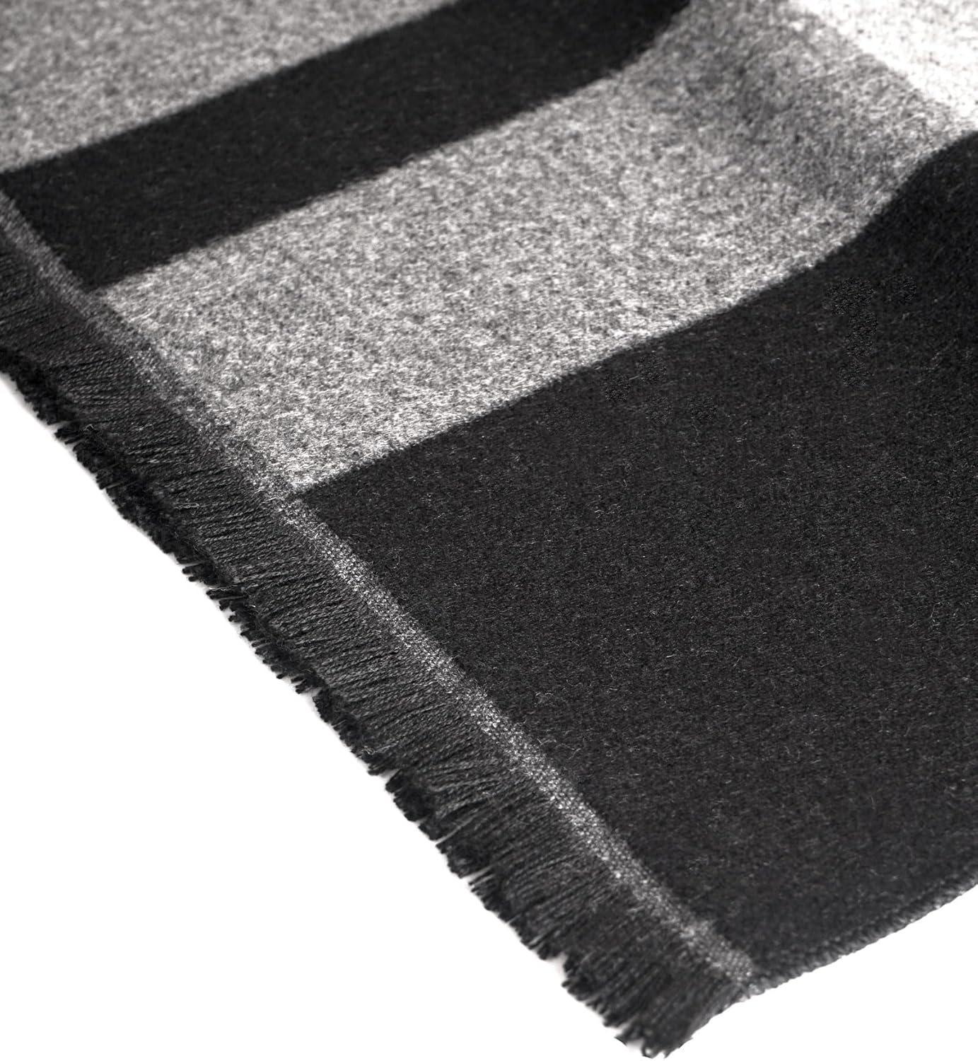 Men's Winter Warm Scarf with Tassels Soft Classic Mens Cashmere Feel Plaid Long Scarves - Image 5