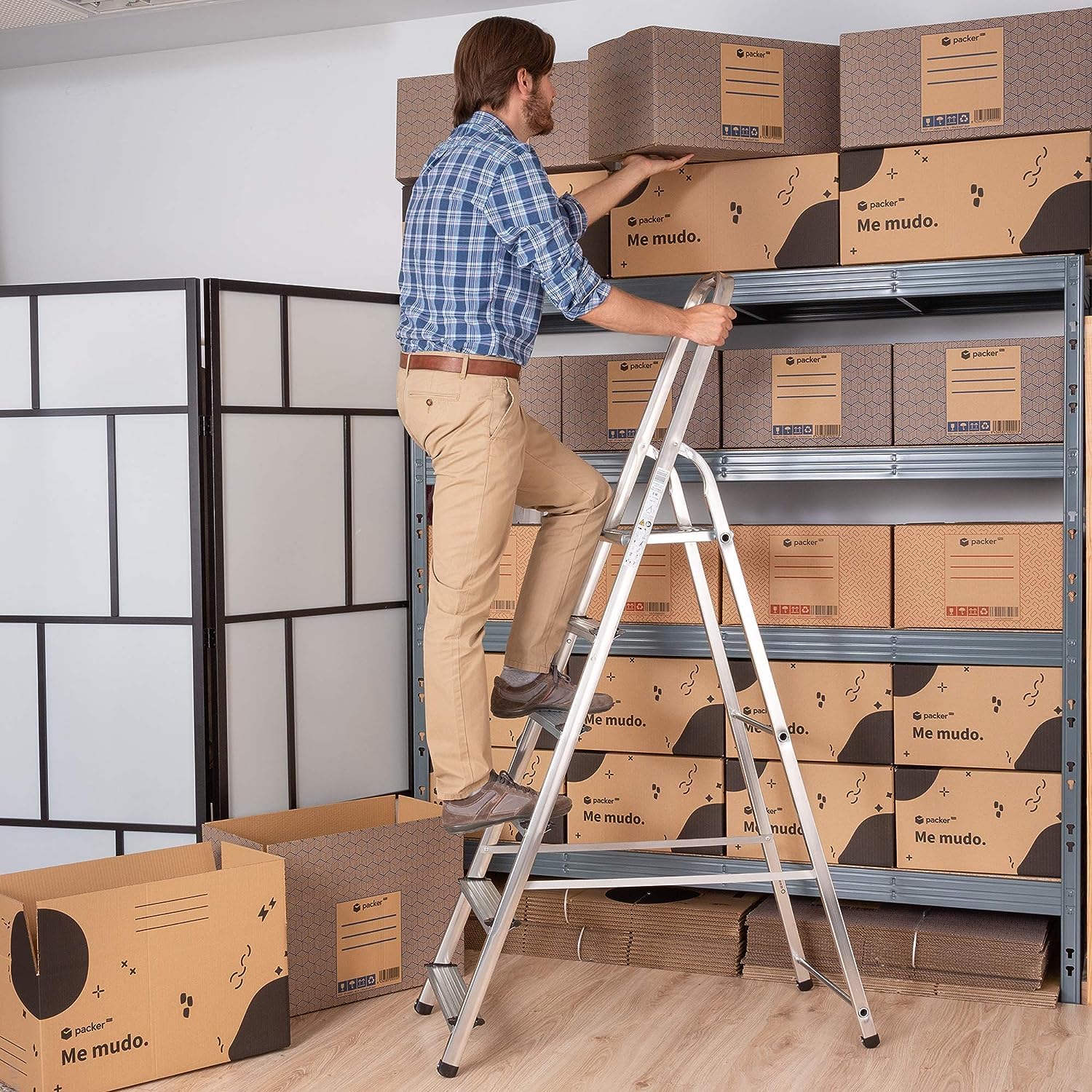 packer PRO Lot de 10 Boîtes en Carton pour Déménagement et Rangement avec Poignées, Carton Ultra Résistant, 430 x 300 x 250 mm