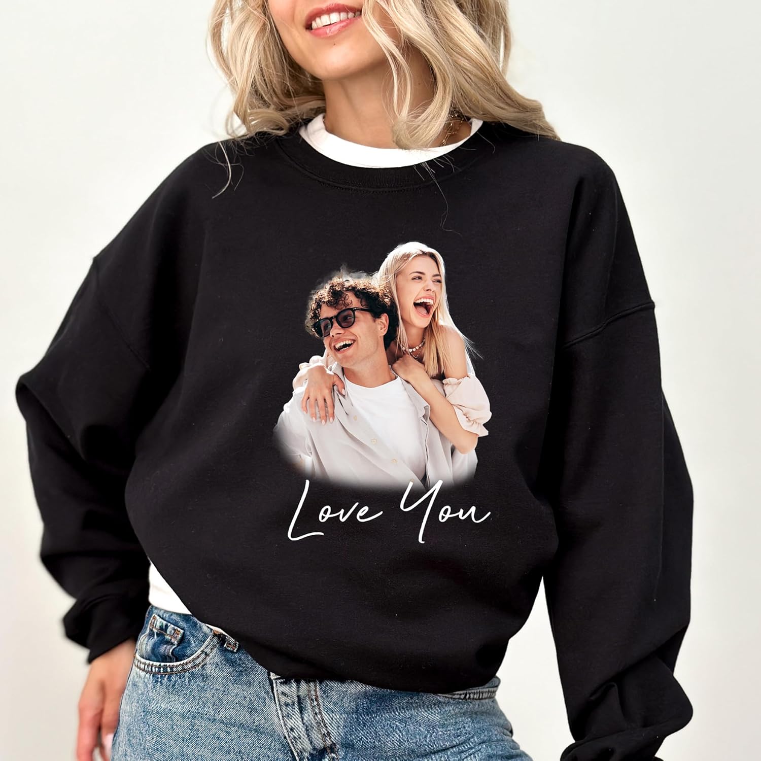 Custom Sweatshirt with Photo Personalized Photo Sweaters for Women Picture Text Logo Pullover - Image 3