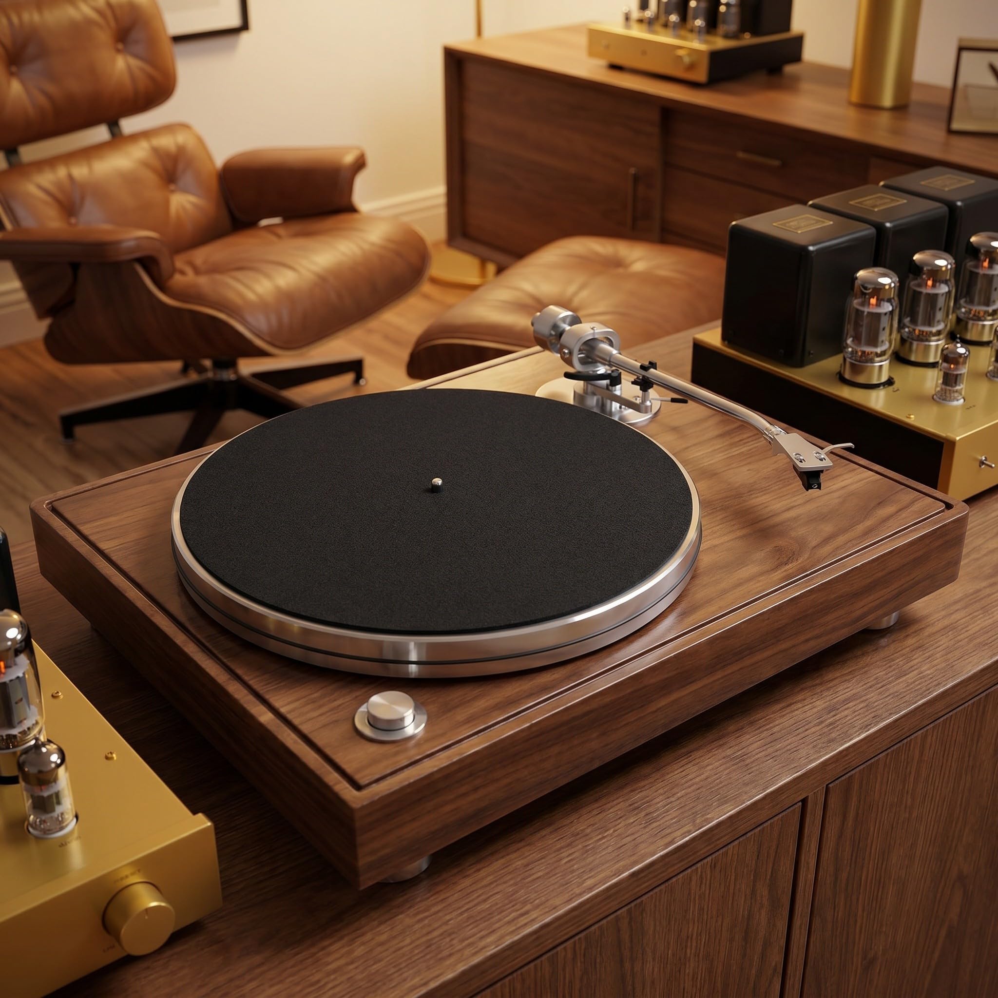 Vaguelly 6 Piezas Alfombrillas de Fieltro para Tocadiscos Antiestáticas Antideslizantes Protección Vinilo Reducción Vibración Ruido para Reproductores