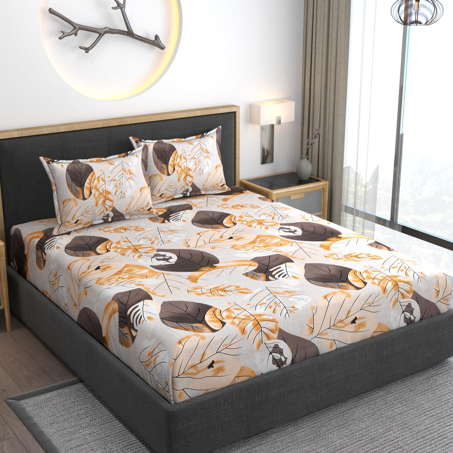 King Size Fitted Bedsheet - Premium Cotton Feel -31
