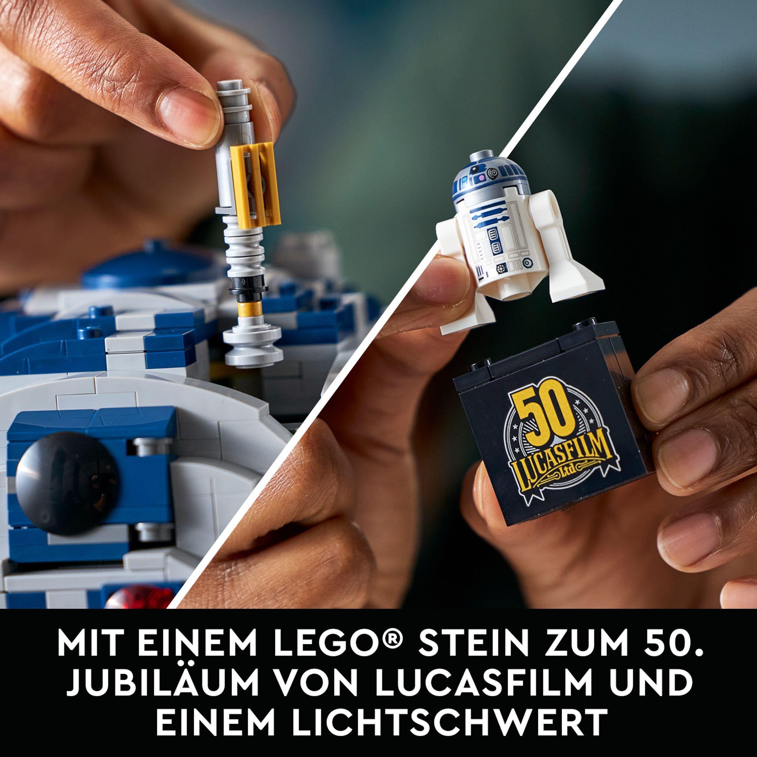 LEGO Star Wars R2-D2 Droiden-Set für Erwachsene, 2.413-teiliges Sammlermodell mit Luke Skywalkers Lichtschwert, Sammlerstück, Geschenk für Männer, Frauen, ihn oder sie 75308