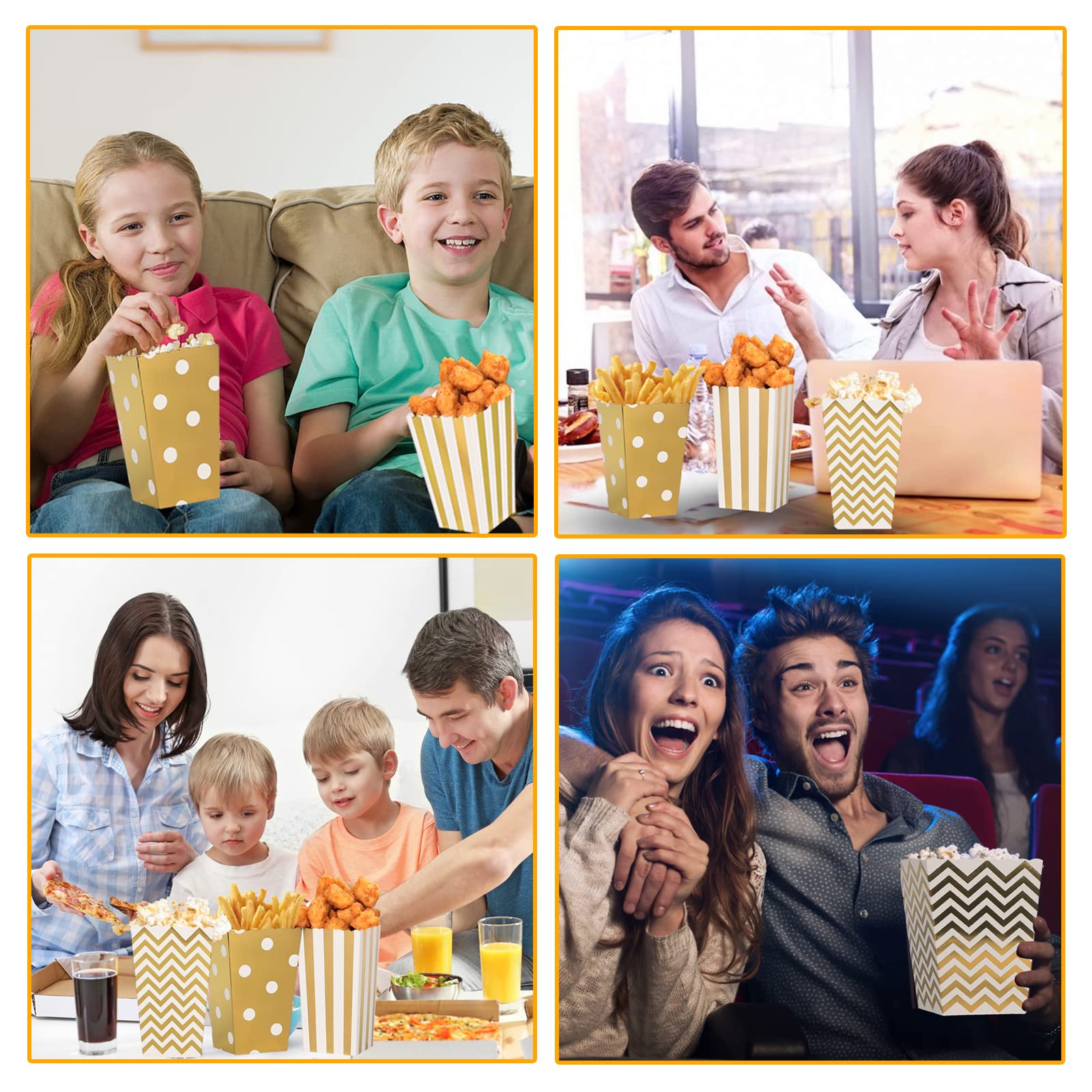 24 Stück Popcorn Boxen Popcorntüten Klein Candy Container Candy Boxen Papier Popcorn Tüten Pappe Snack Boxen für Partysnacks Bonbons Popcorn Geschenktüten Weihnachten