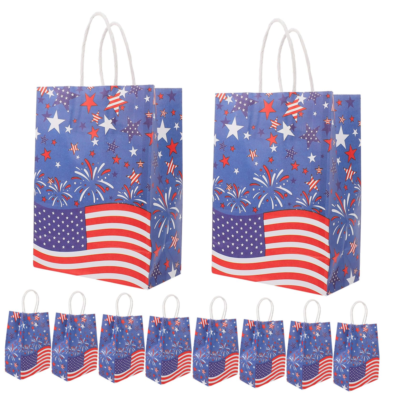NUOBESTY 3 Sätze Geschenktüte Zum Unabhängigkeitstag Geschenktüten Mit Griffen Mittlere n Große Festival-n Groß Papier 12 Stück * 3