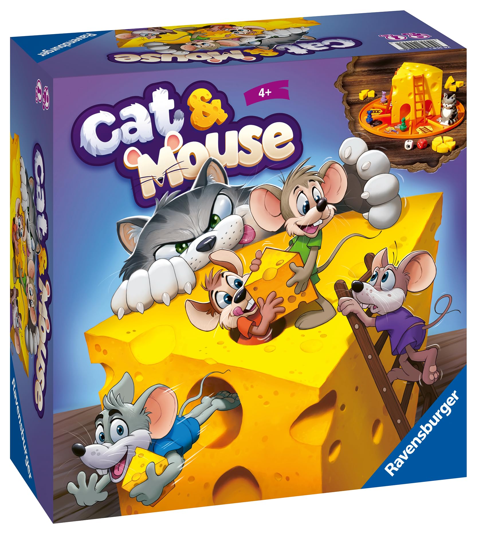 Ravensburger MAX Gatos Y Ratones, Juego De Dados Compacto Para Niños Desde 4 Años, Para 2-4 Jugadores, Ideal Para Viajes