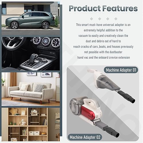 Miniatura 3 de Kit de adaptador universal de accesorios  Herramienta extensible para hendiduras, accesorios compatibles con BLACK+DECKER Dustbuster, se adapta a