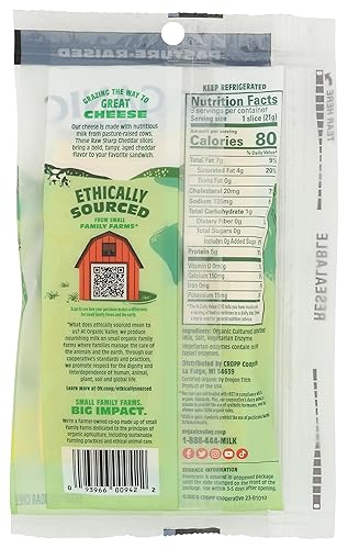 Miniatura 2 de Organic Valley Cheddar afilado crudo en rodajas orgánicas, 6 onzas