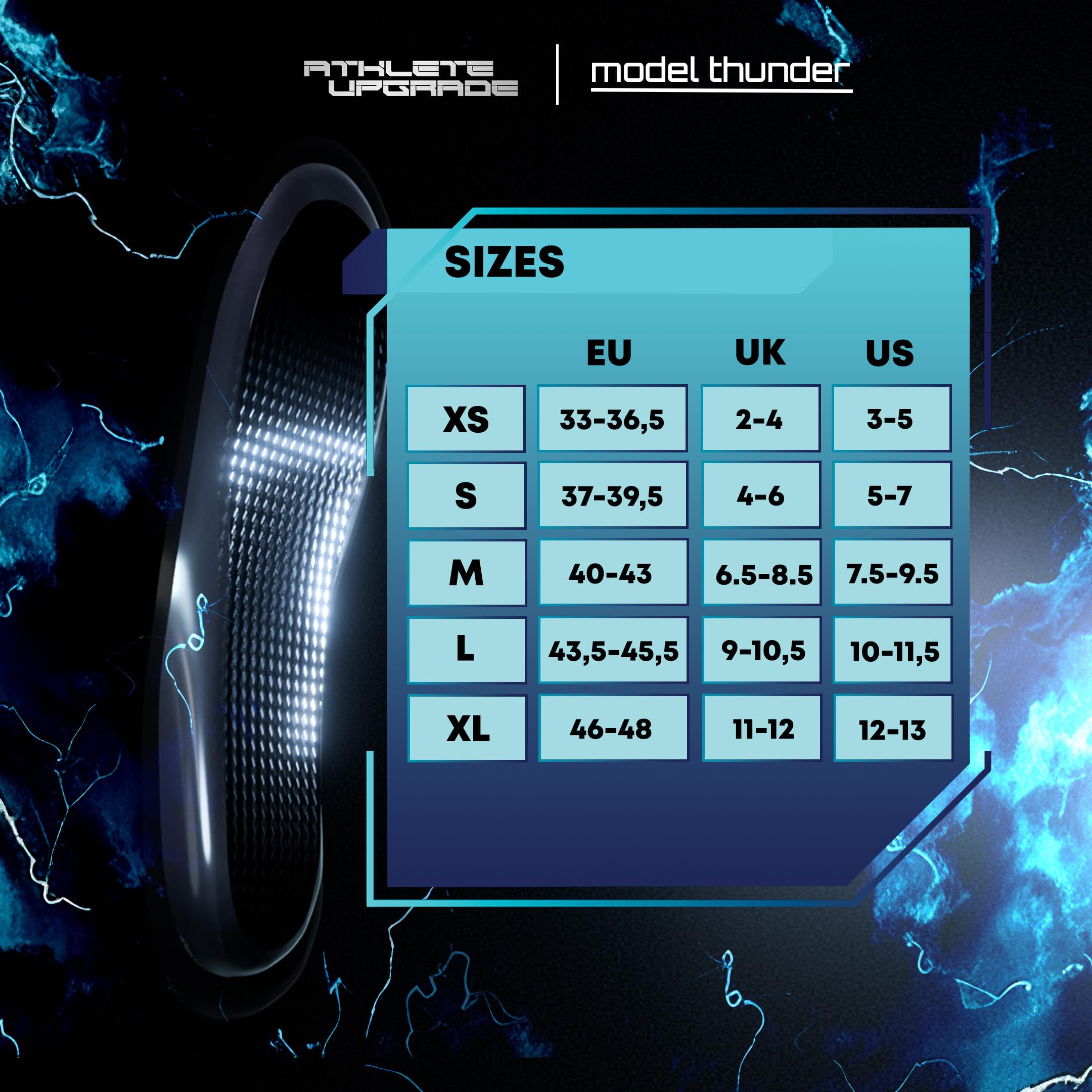 Plantillas de fibra de carbono Pro - para deporte - athlete upgrade model thunder - Deluxe Edition (L (43,5-45,5))