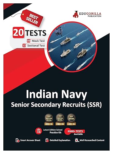 Indian Navy Senior Secondary Recruits (SSR) Recruitment Exam 2024 (English Edition) - 8 Full Length Mock Tests and 12 Sectional Tests (1100 Solved Questions) with Free Access to Online Tests