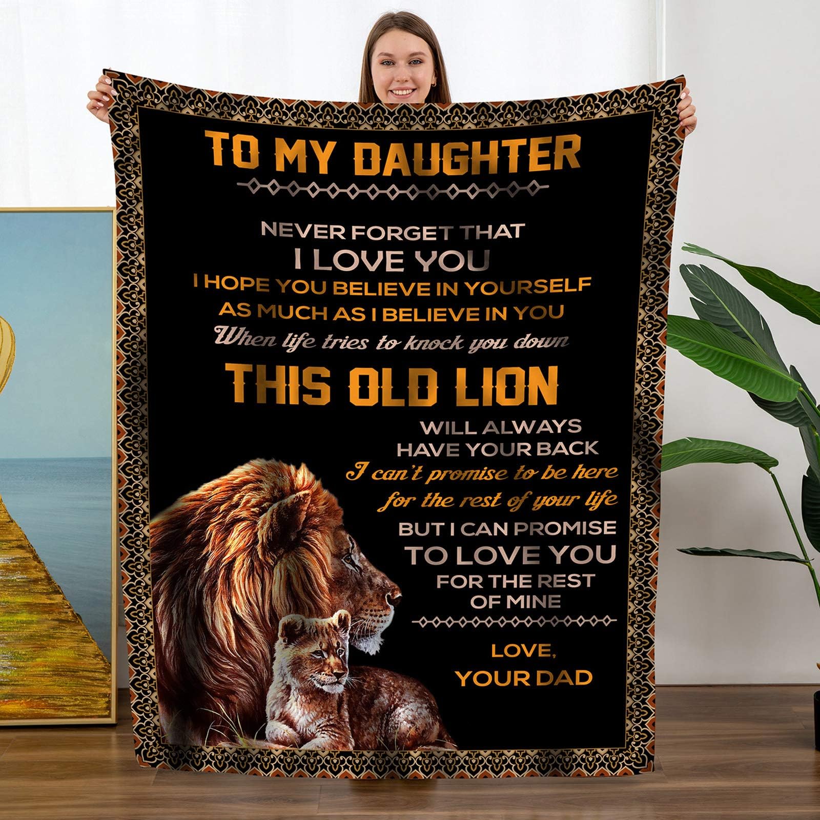 Christmas Day Birthday Gifts for Daughter, to Daughter Gifts from Dad, Father Daughter Gifts, Daughter Throw Blanket 60"x80"