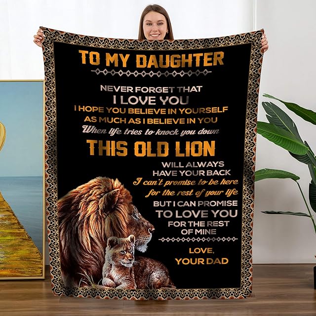 Daughter Gifts, Daughter Christmas Birthday Gifts, Gifts for Daughter, My Daughter Blanket from Dad, for Daughter, Daughter Birthday, Throw Blanket 140x180cm