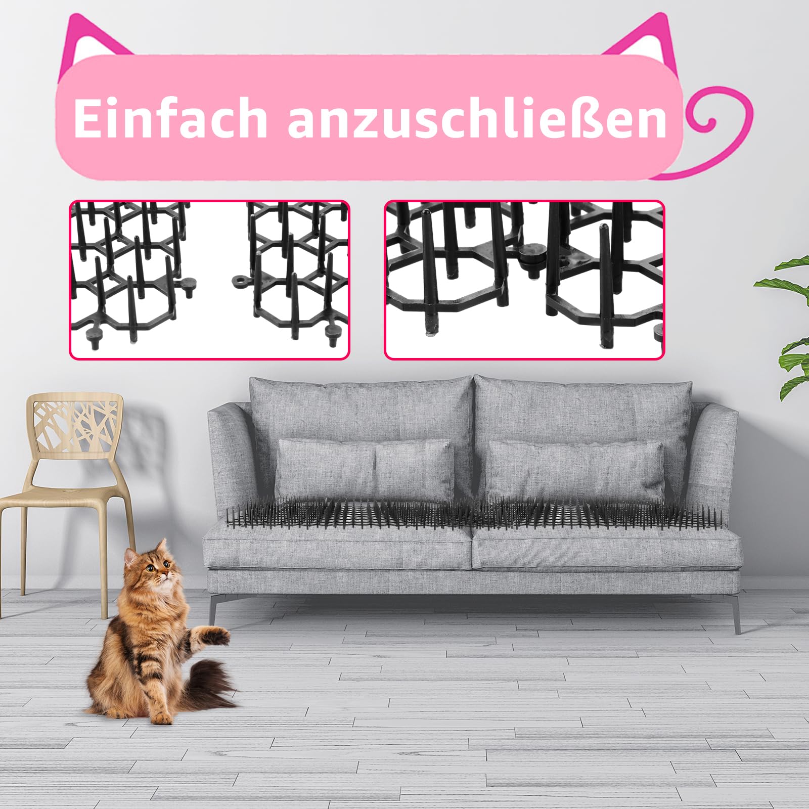 20 griglie per spine contro i gatti, 40 x 20 cm, per gatti da giardino, con spikes Mat nero, anti gatti, per giardino, vincitore del test, per esterni, protezione delle piante