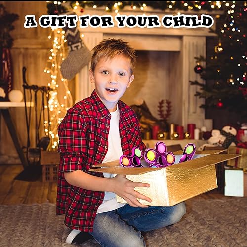 Miniatura 2 de FIGROL Paquete de 3 juguetes giratorios para ansiedad con burbujas para presionar, juguete giratorio de mano de plástico con aspecto de metal,