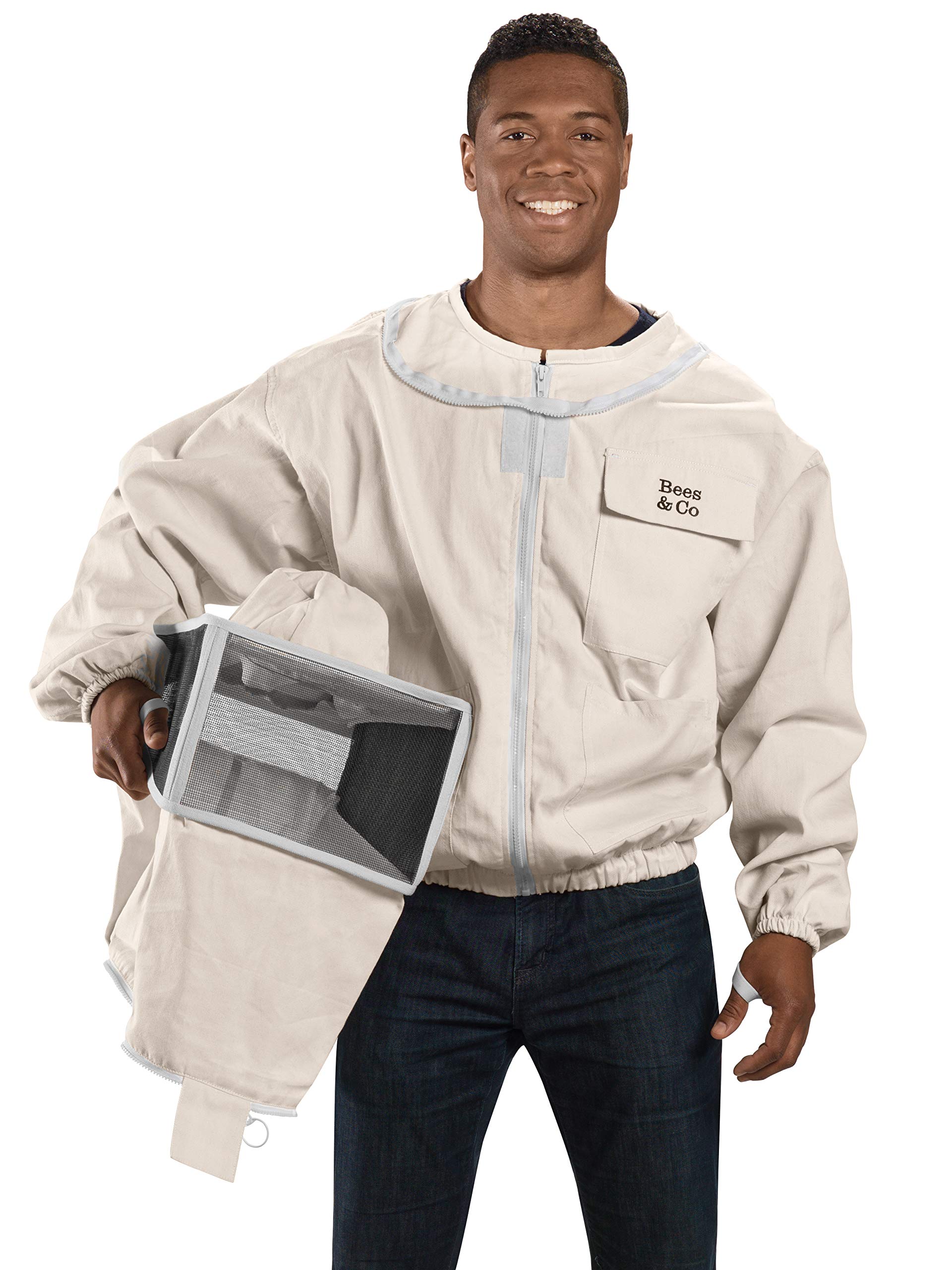 Bees & Co K75 Natural Cotton Beekeeper Jacket with Square Veil