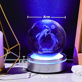 Amazon.co.jp: Kertari K9 クリスタルボール イルカ 3D模型 誕生日