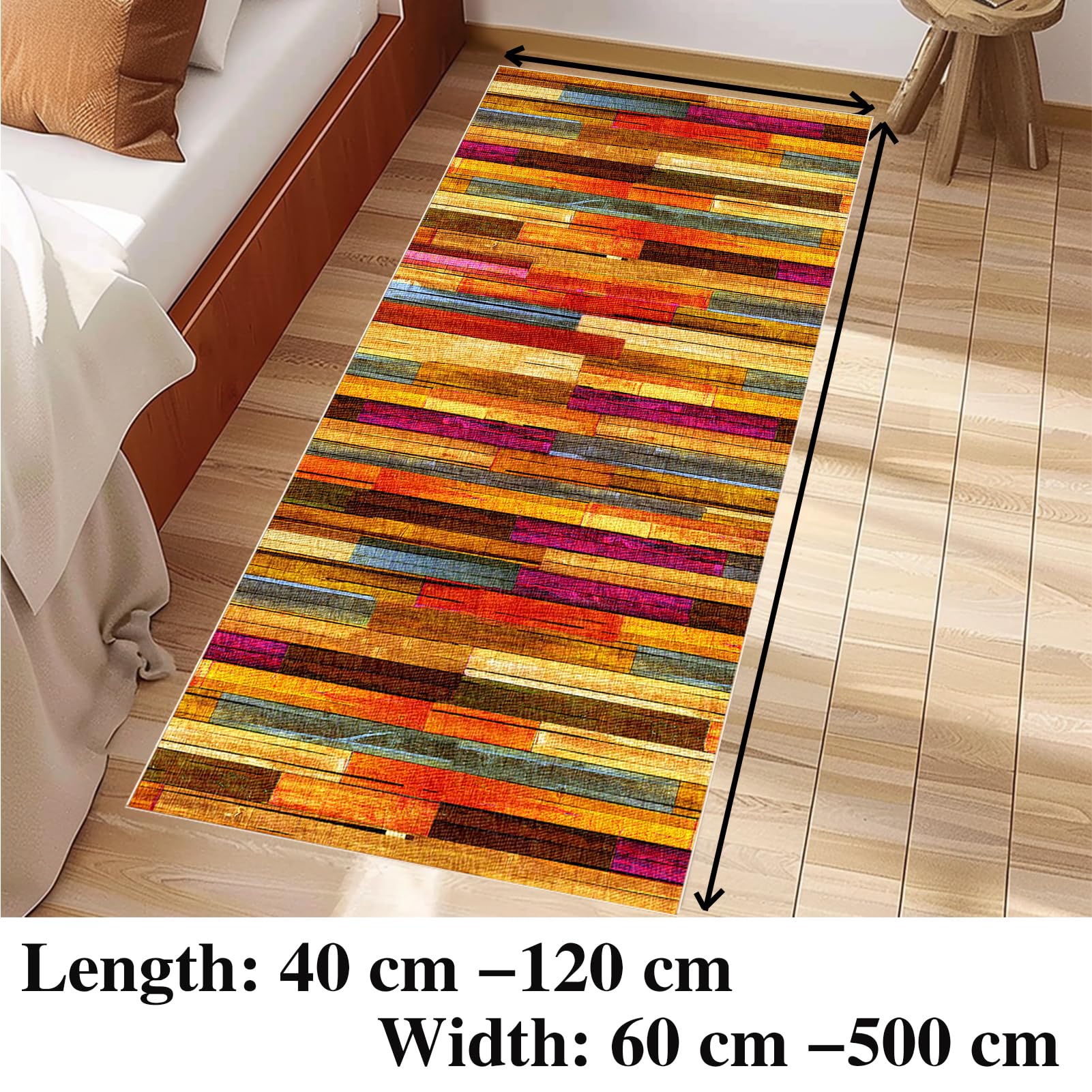 Läufer Teppich für Flur 40 x 300 cm Küchen Läufer Teppiche Rutschfester Waschbar Teppichläufer Flur Modern Küchenteppich Fußmatte Lang Schlafzimmer Entryway Runner Teppich Küchenläufer Matte