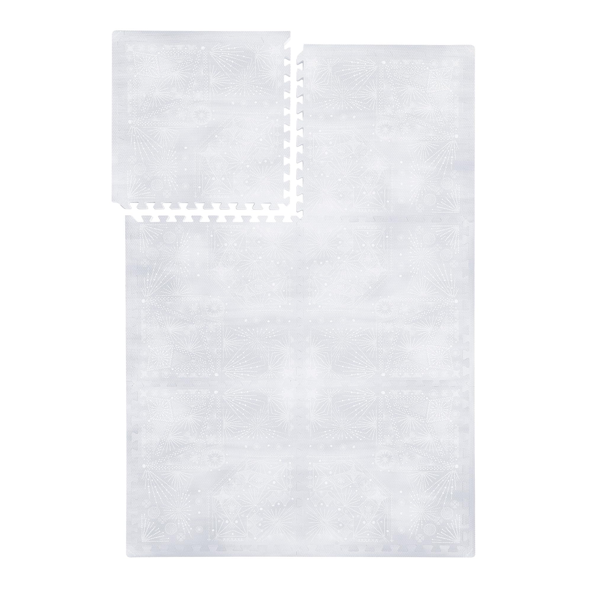 PopsyKosy Premium Exercise & Baby Foam Play Mats - Stylish & Large Non-Toxic Odorless Floor Mat - 6 Tiles - Spacious 6ft x 4ft - Peel-Resistant Reinforced - Soft Thick, Waterproof - Lavender Gray