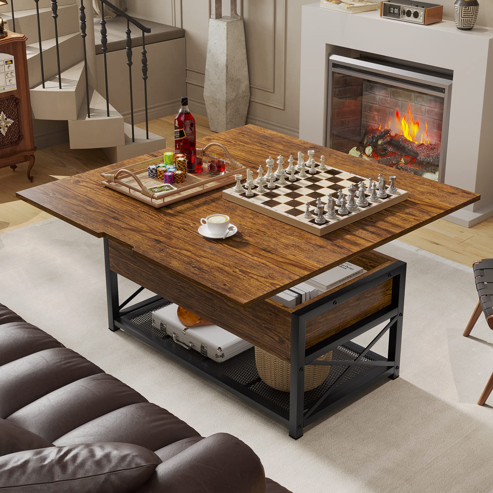 Snapklik.com : Itaar Lift Top Coffee Table, 4 In 1 Coffee Table