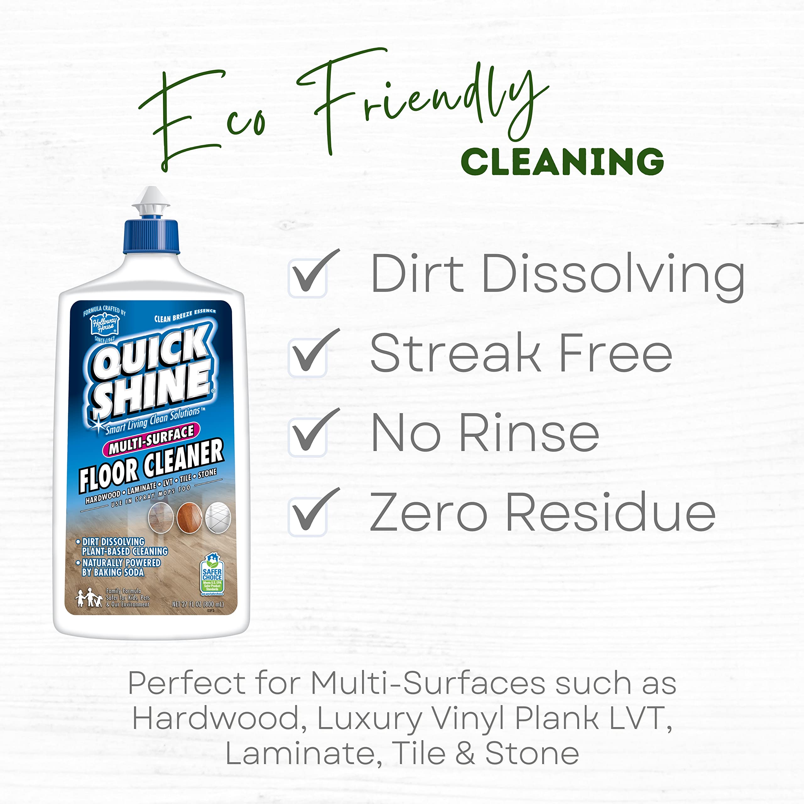 Quick Shine Multi Surface Floor Cleaner 27oz Ready to Use, Dirt