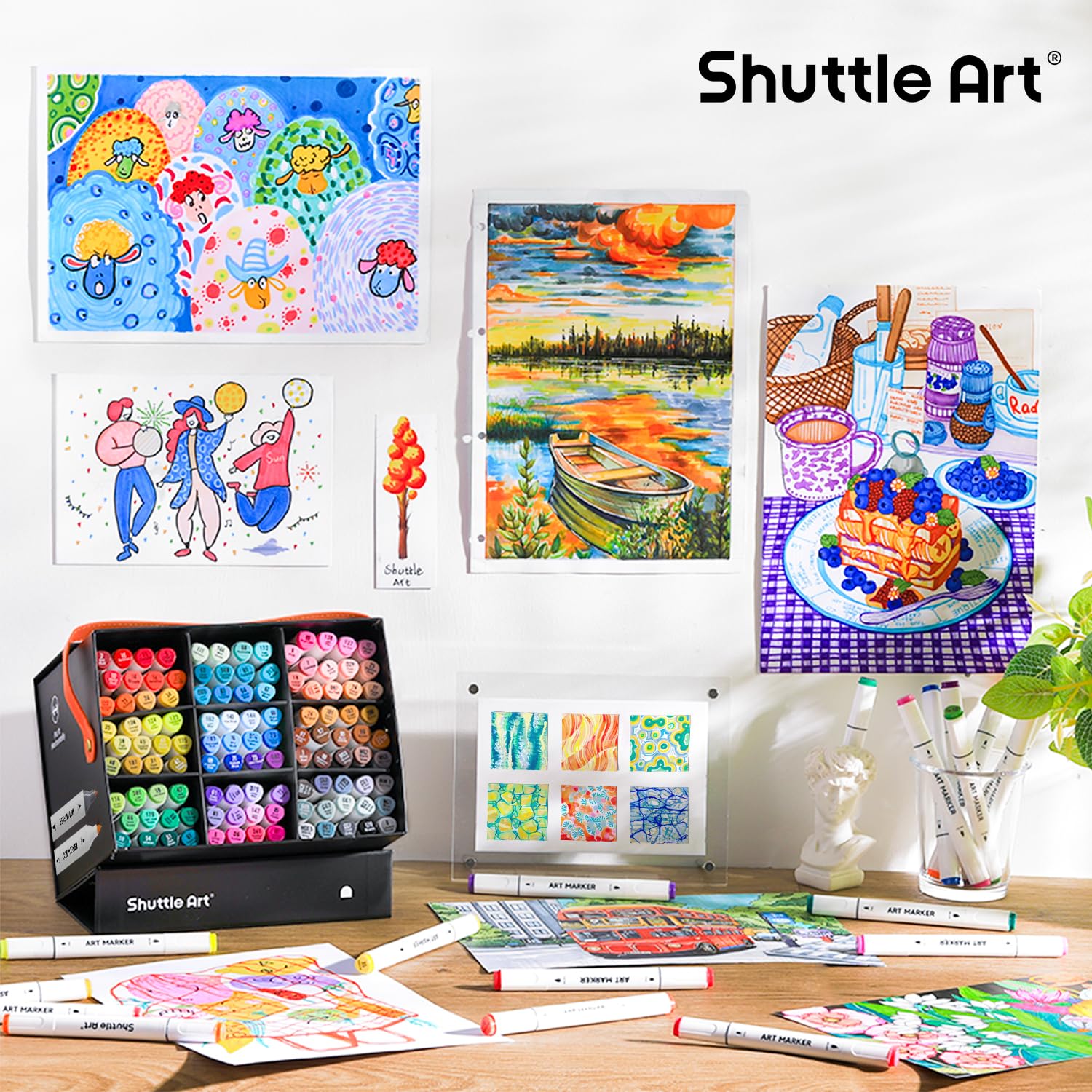 Shuttle Art 121 kolorów pędzelkowe markery artystyczne z cienką końcówką