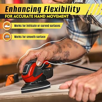 5 Pack Mouse Detail Sanding Interface Pad Hook and Loop - Triangle Sanding Pads with 5 Holes Foam Interface - Mouse Sander Sandpaper Backing Pad for Flexibility & Balancing Sanding Pressure