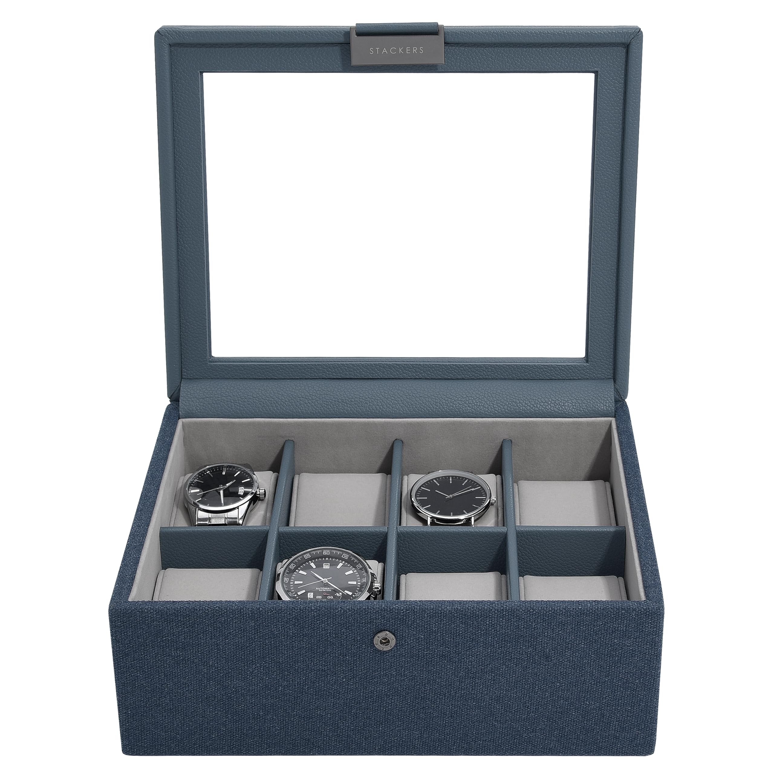 Stackers Blue Canvas 8 Piece Watch Box