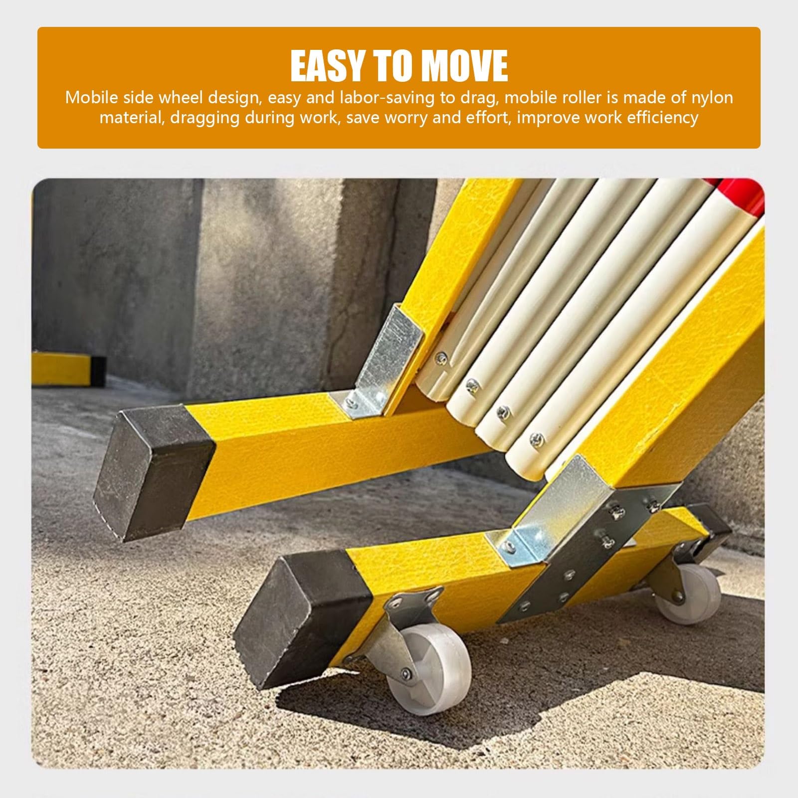 Barrière de Chantier Barrière de Circulation Pliable avec roulettes Clôture de sécurité Matériau métallique Facile à Transporter Convient aux parkings, Chantiers et Rues(Jaune,200cm)