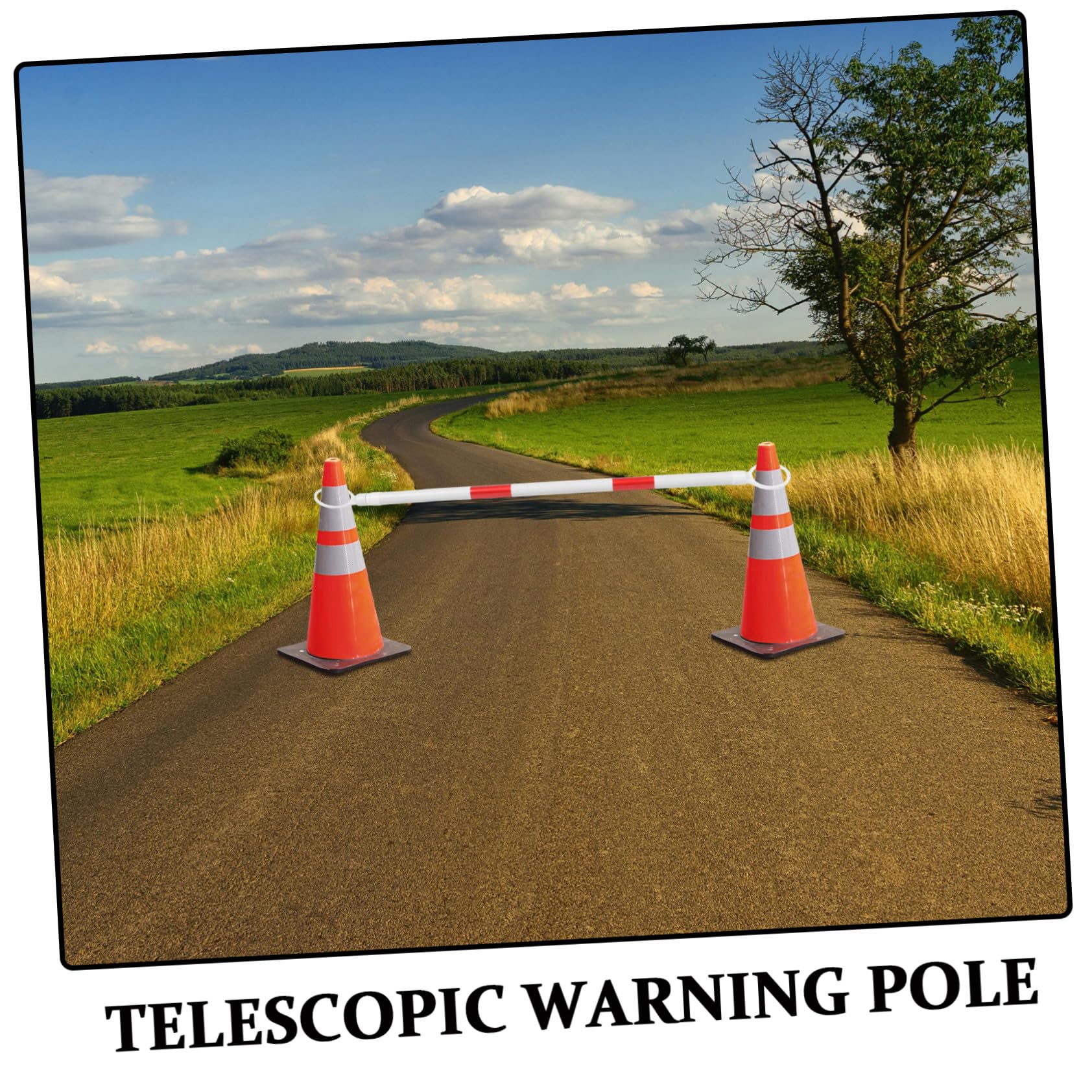 PRETYZOOM 4piezas Poste de Advertencia Telescópico Conector de Cono de Tráfico Reflectante Poste de Pvc para Divisores de Obra Barreras de Seguridad Vial y Sitios de Construcción