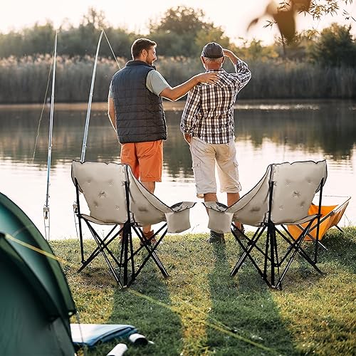 Miniatura 2 de Nice C Silla de campamento acolchada, sillas de campamento de gran tamaño, sillas plegables acolchadas gruesas de gran tamaño, silla deportiva al