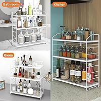 Vista 6 de Organizador de encimera de baño, organizador de mostrador de baño de 3 niveles, altura ajustable de 8 niveles, organizador de baño para cocina, sala