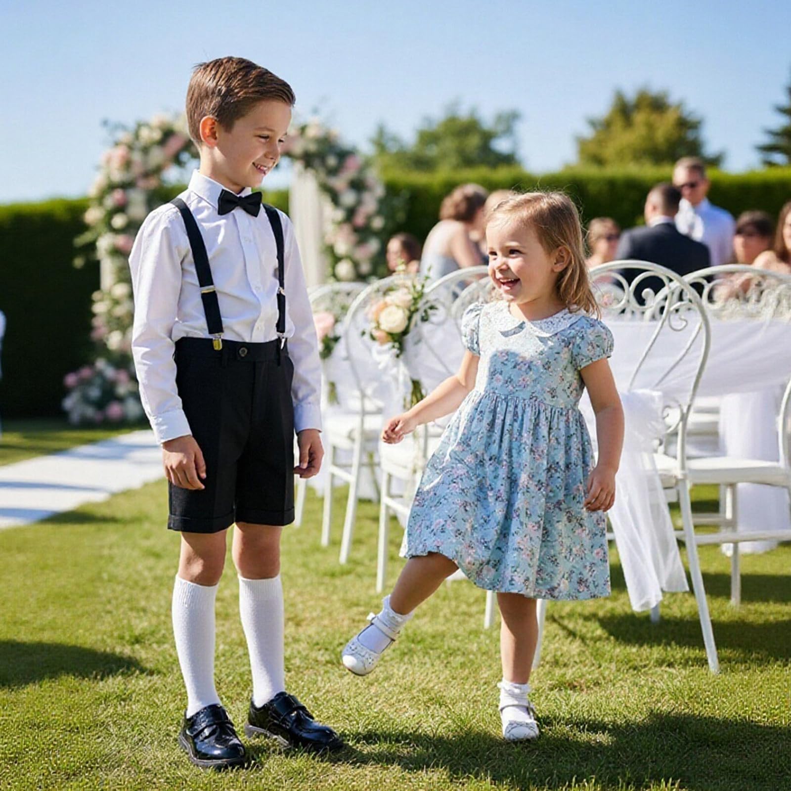 DADAWEN Jungen Anzugschuhe Mädchen Schule Uniformschuhe Party Hochzeitsschuhe Wasserdicht Lack Halbschuhe