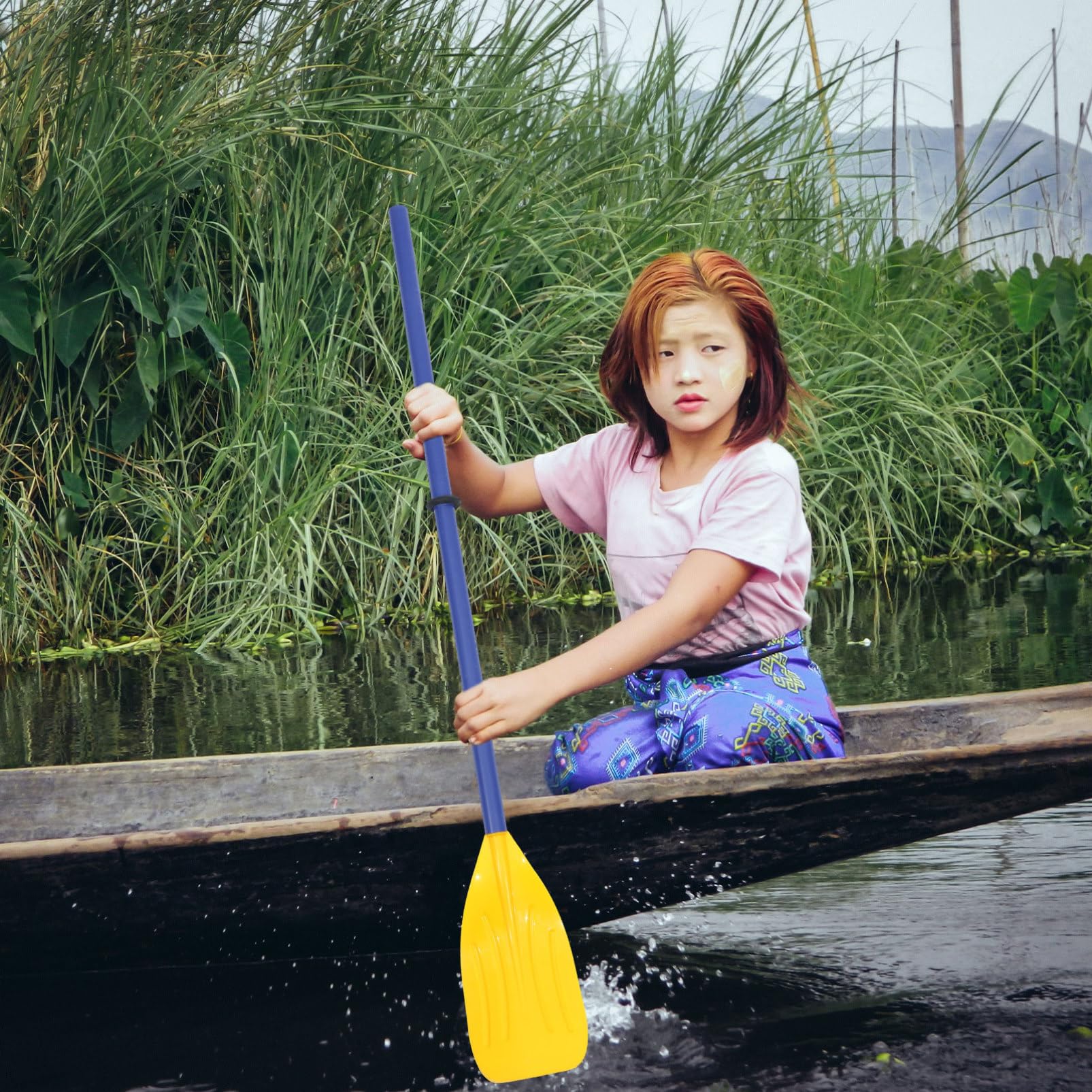 BESPORTBLE Coppia di Pagaie Pieghevoli da Kayak in Plastica ABS Staccabili | Impugnatura Antiscivolo, Superficie Antiscivolo, Leggere, Facili da Usare, per Fiume, Rafting e Canoa