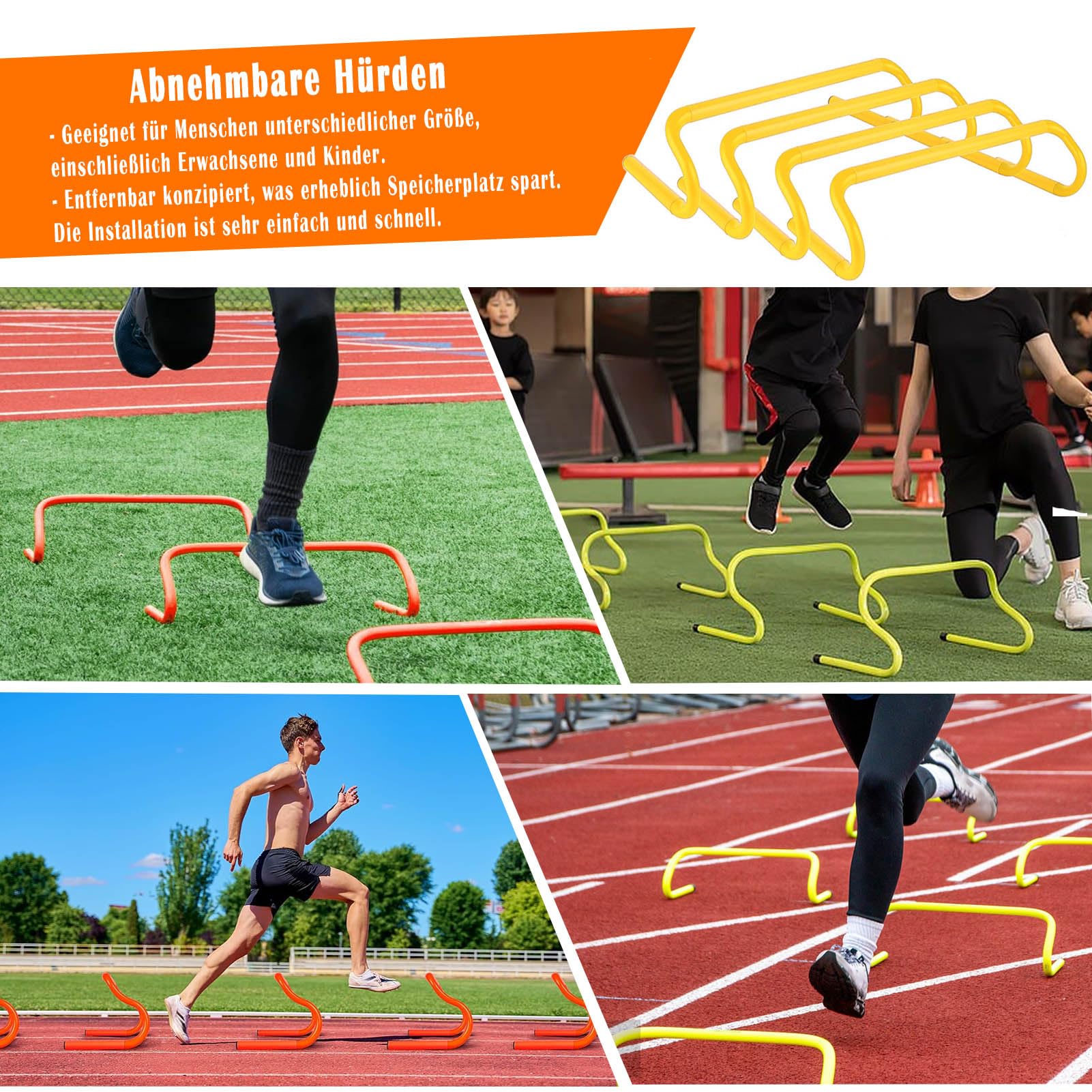 Fussball Trainingszubehör, Koordinationsleiter 6m mit 12 Hütchen, Abnehmbar Hürden, Springseil, Widerstandsbänder, Widerstandsschirm,Fussball Trainingsset,Fussball Geschenke Jungen
