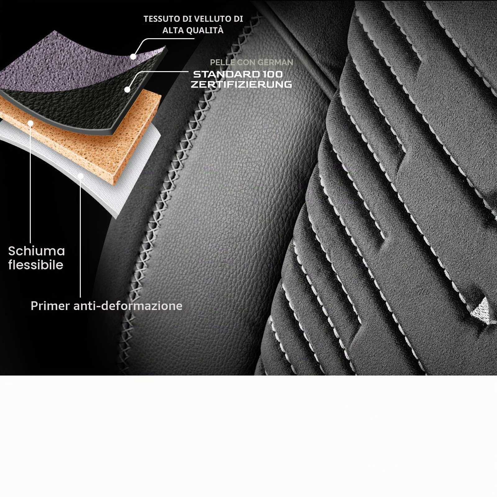 Coprisedili universali per auto e SUV – Coprisedili di alta qualità in velluto per sedili anteriori, colore nero, grigio, compatibili con airbag