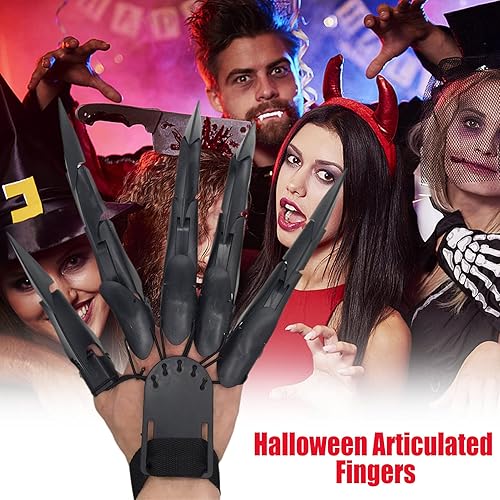 Miniatura 2 de Dedos articulados de Halloween impresos en 3D flexibles, decoración de dedos de Halloween se adapta a todos los tamaños de dedos, mano izquierda