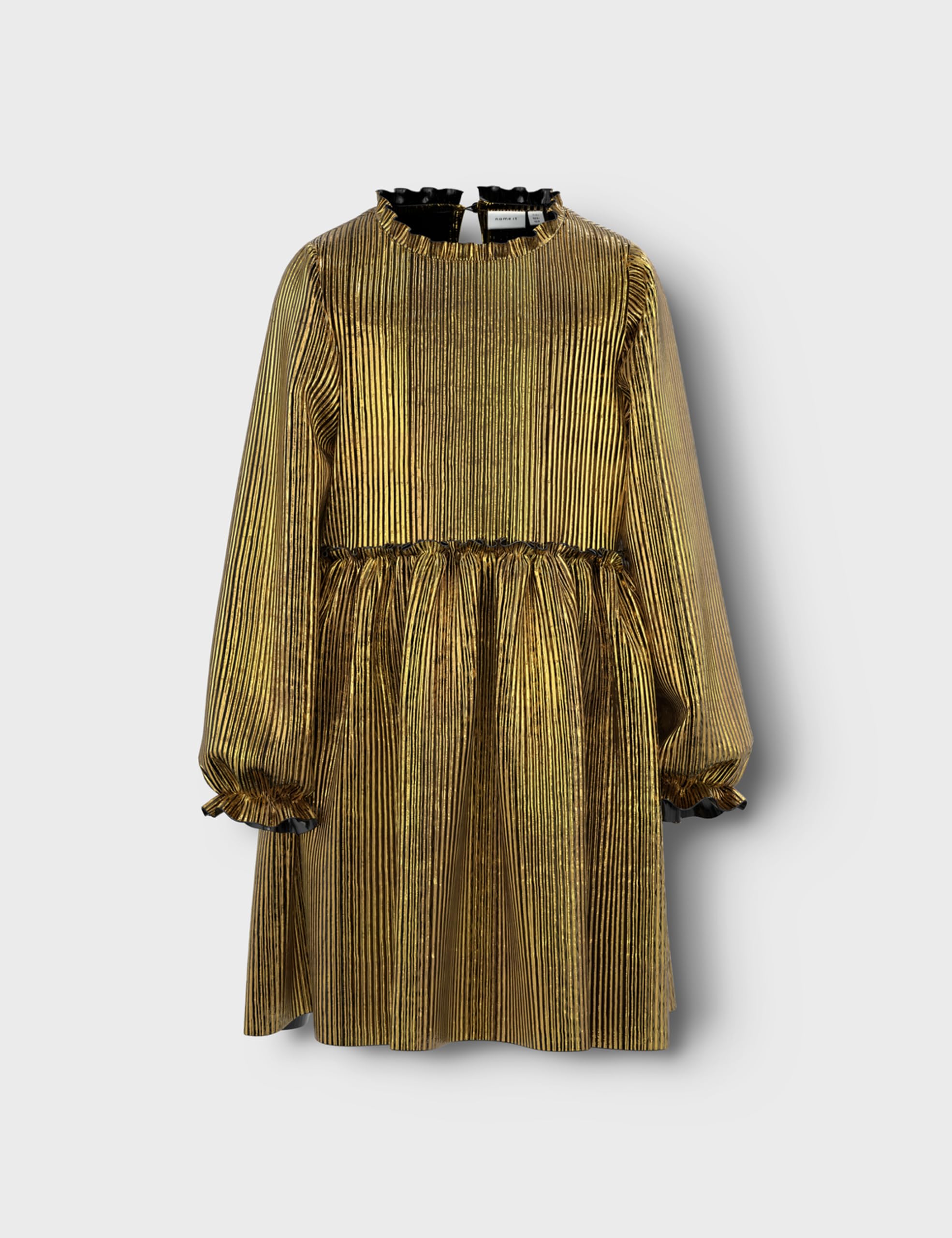NAME IT Dziewczęca sukienka Nkfritallica Ls Dress Pb, Kolor złoty, 116