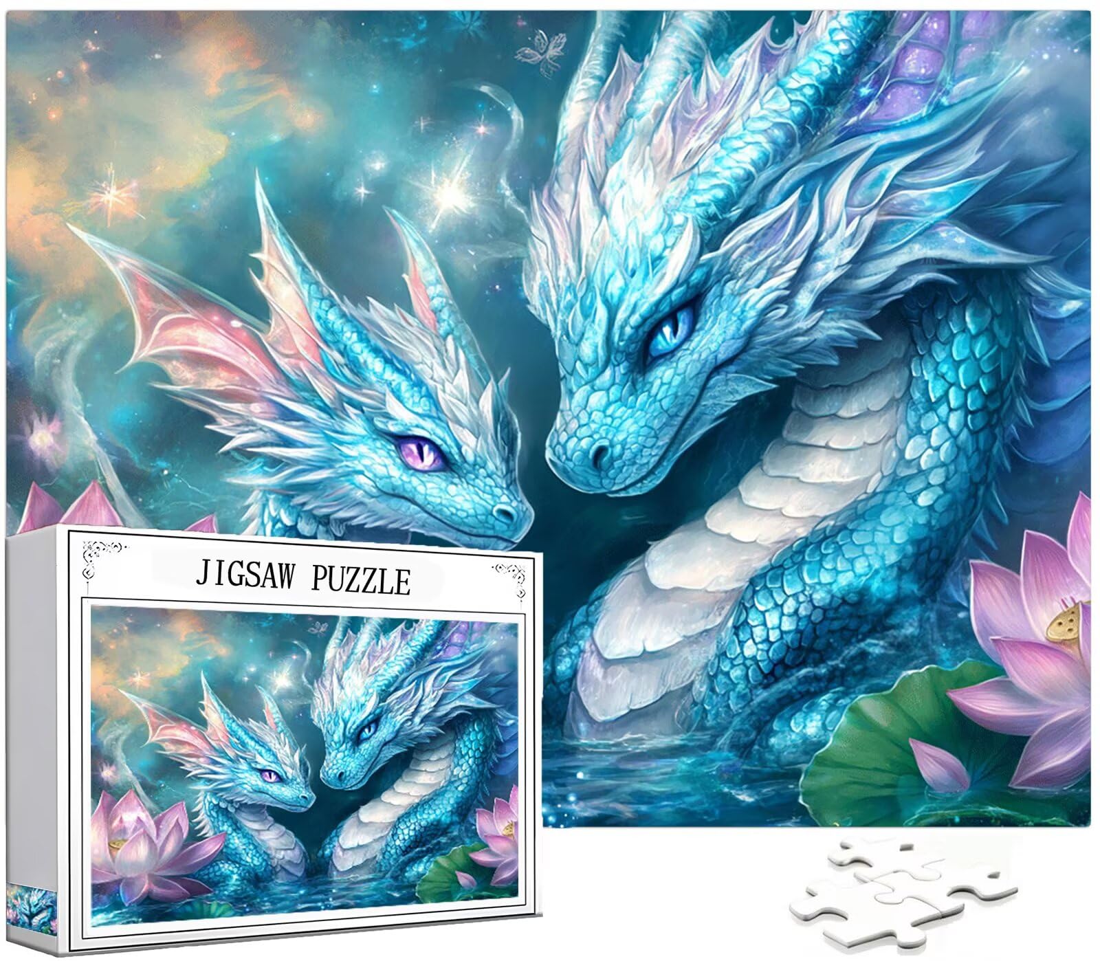 Dragon Puzzle 1500 sztuk dla dorosłych, wzór puzzli zwierzęcych, Jigsaw dla dorosłych, DIY rzemiosło rodzinne zajęcia z opakowaniem na prezent, dekoracja ścienna do domu, prezent dla kobiet, 87 x 57
