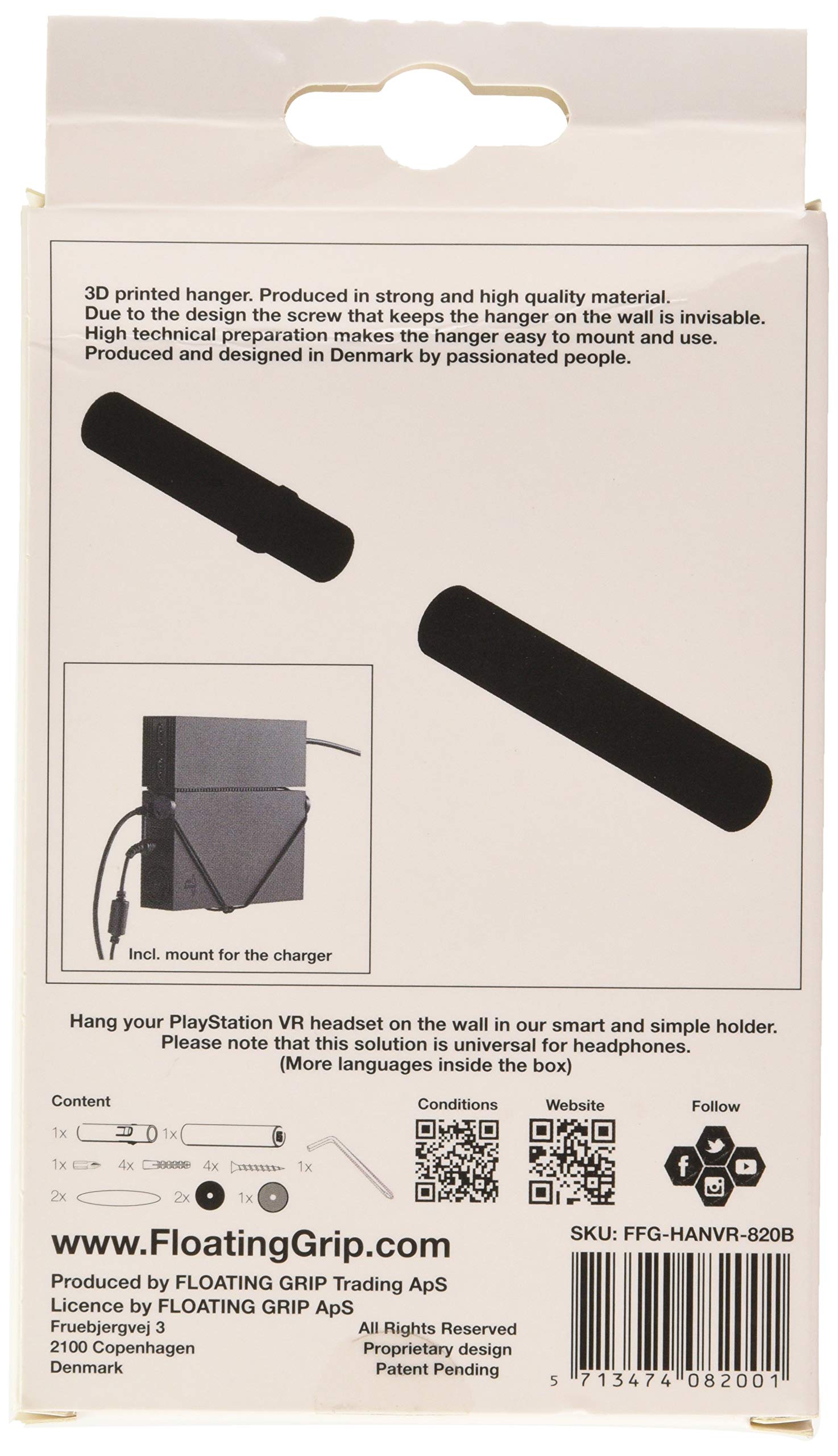 Floating Grip PS VR Gogle Hanger (łącznie z montażem ładowarki), FG-HANVR-820B