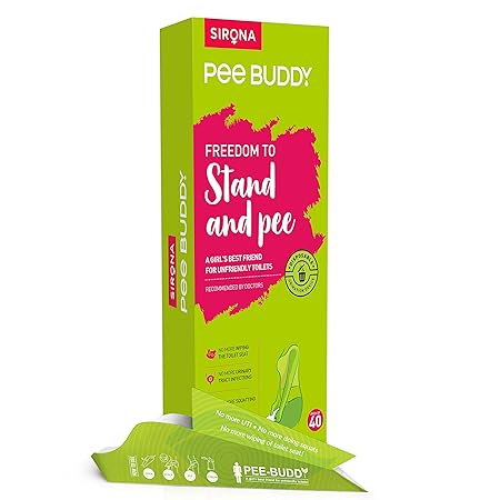 PEE BUDDY 40 Funnels Disposable Female Urination Device for Women | Portable, Leak-proof Stand and Pee Funnels for Women, Girls| Public Toilets, Travel, Camping, Hiking and Outdoor Activities