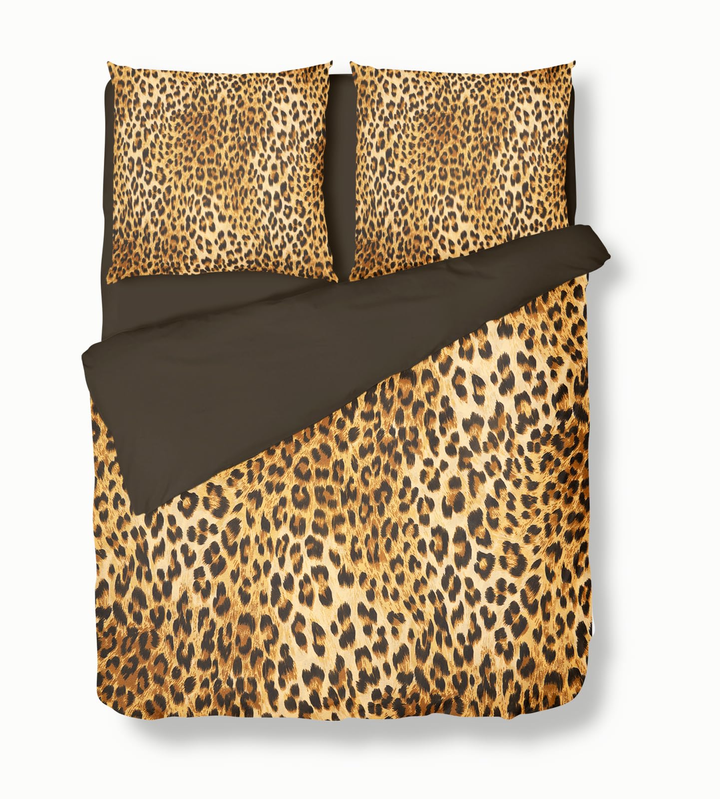 Parure de lit microfibre zippée léopard 80 x 80 cm pour un entretien facile sans repassage