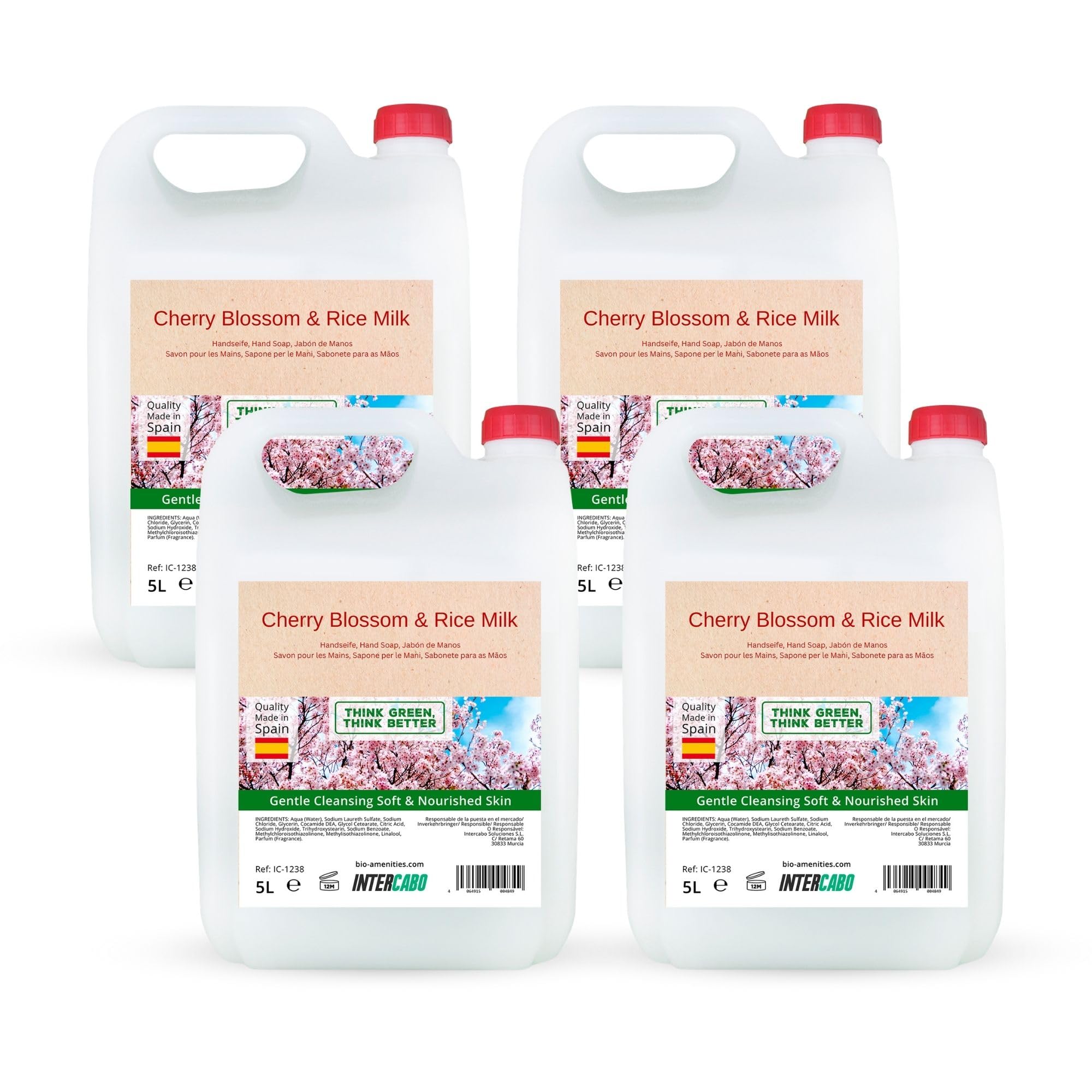 Jabón de Manos Cherry Blossom & Rice Milk 4 x 5L Recarga Líquida
