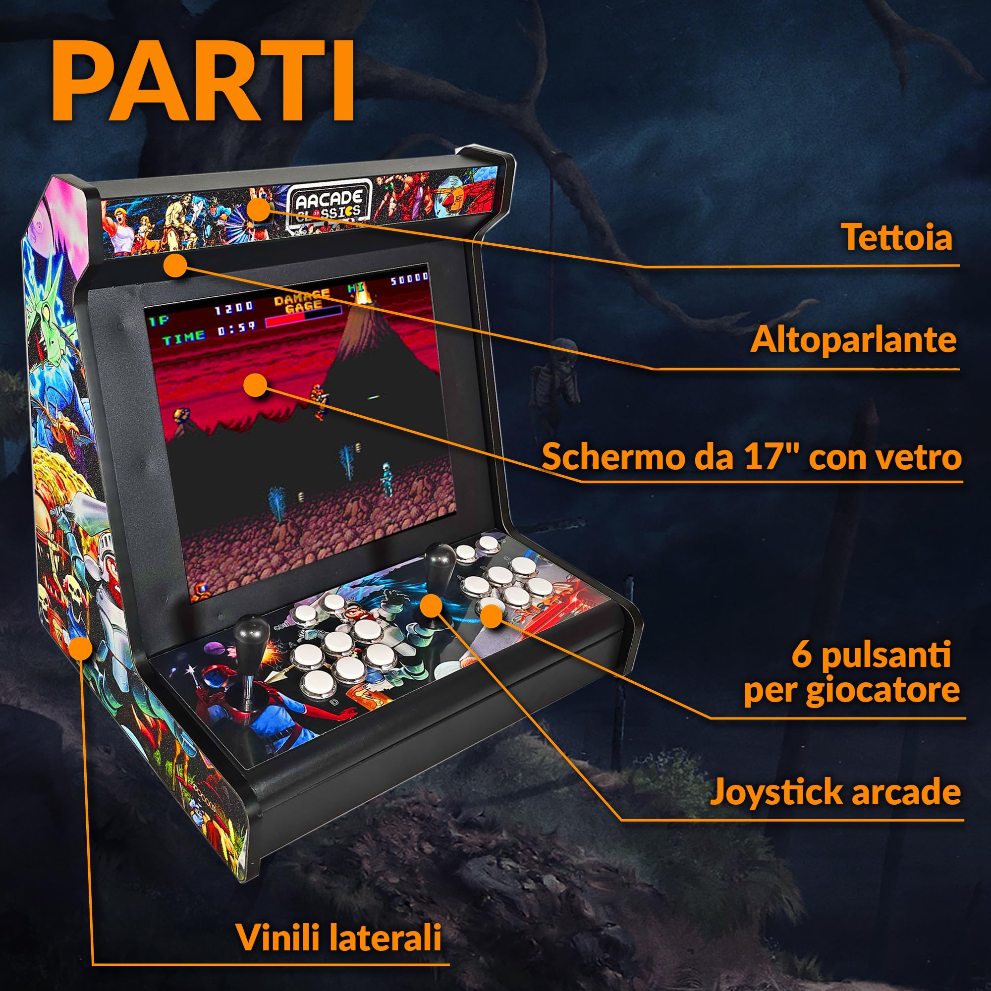 Kit Joystick Arcade 2 Player Con Pulsanti - Joystick Ellittico Tipo Happ Per Cabinet Fai Da Te - Foto 8