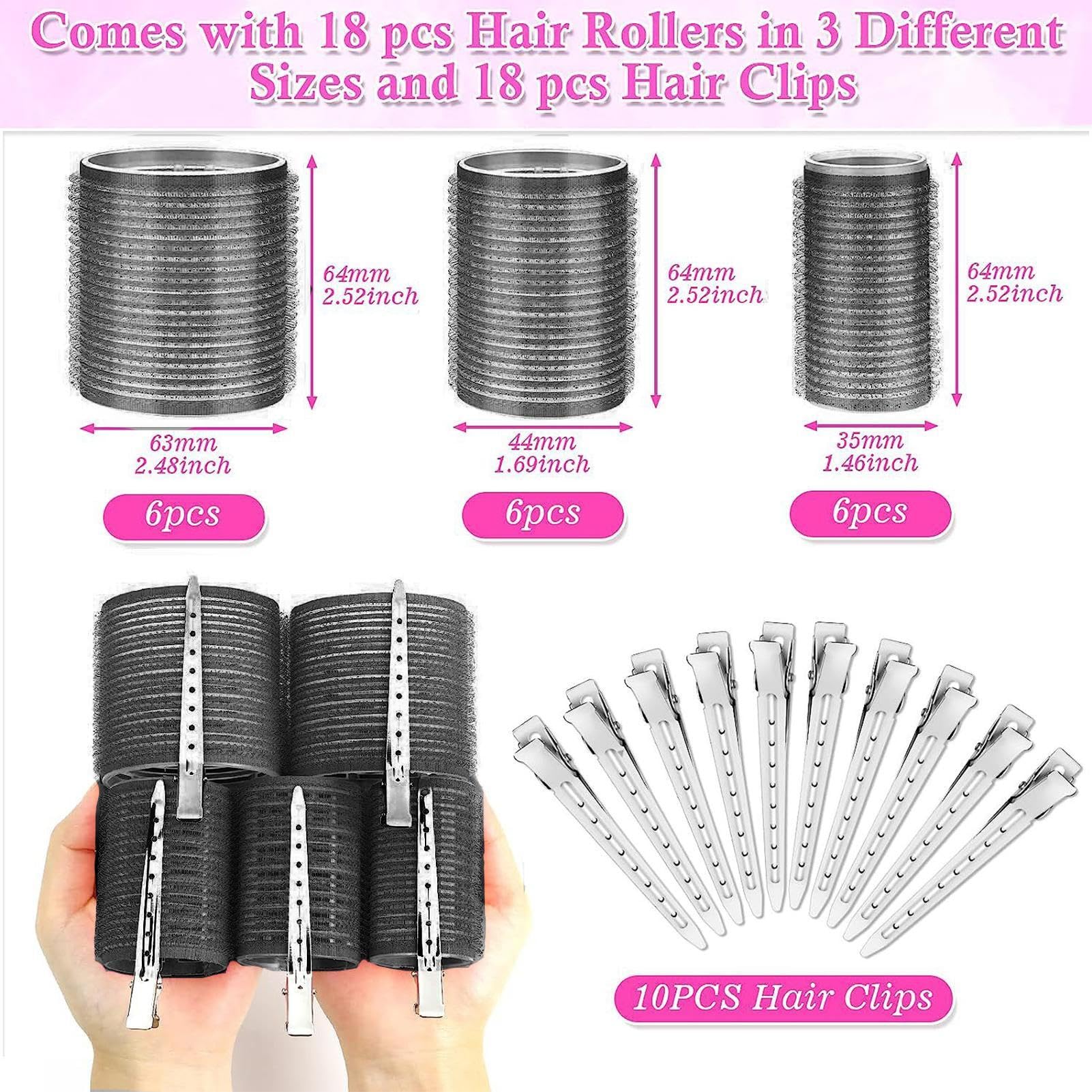18 strumenti per arricciare i capelli, con 10 forcine per capelli