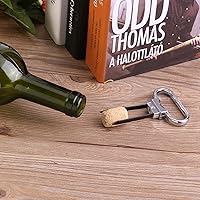 Vista 6 de Removedor de corcho de vino de dos puntas, abridor de corcho de vino con abridor de botellas, extractor profesional de botellas de acero inoxidable