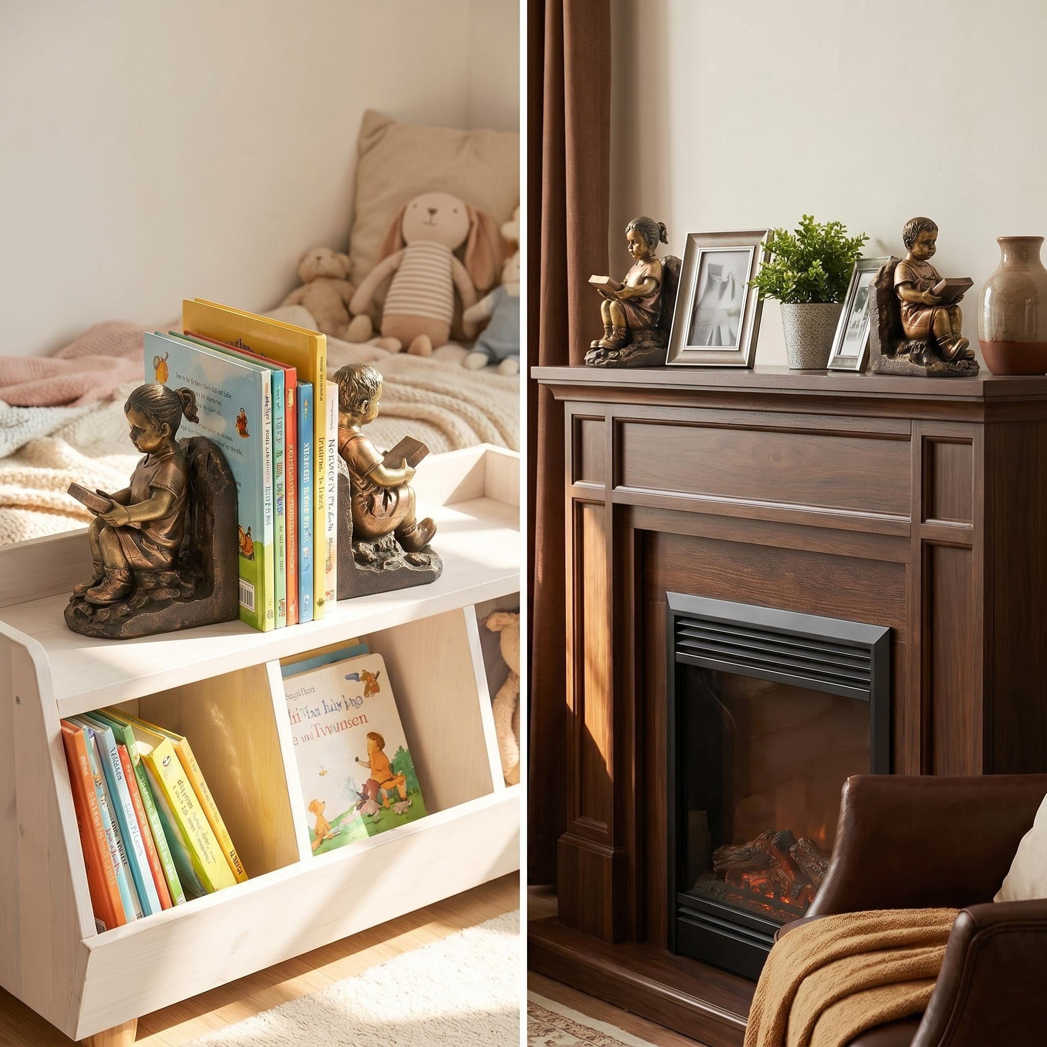 Fermalibri per bambini, resistente, antiscivolo, in resina, ornamento da scrivania per ufficio, soggiorno, regalo significativo per gli amanti dei libri