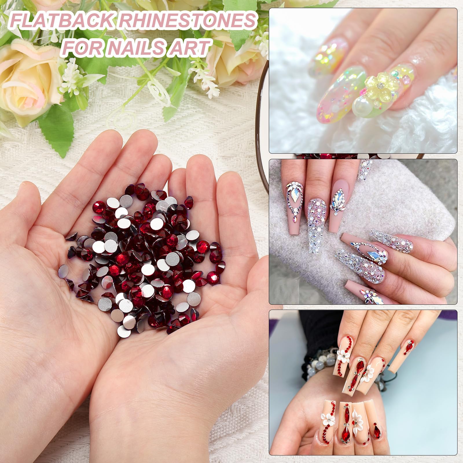 PATIKIL 4320Pcs SS6 Round Flatback Crystal 2.0-2.1mm Glass Rhinestones Gems Diamonds for DIY Crafts Clothes Shoes Nail Art Decoration - Image 3